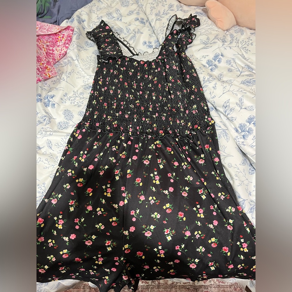 Floral Black Jumpsuit